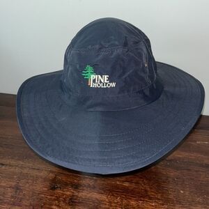 Blue Wide brim Nylon Pine Hollow Clayton Raleigh NC Safari style golf Hat cap